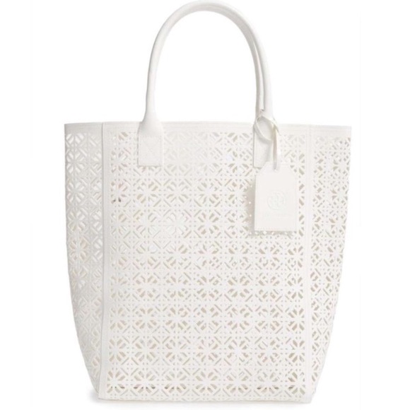 tory burch white tote